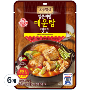 오뚜기 오늘밥상 얼큰비법 매운탕 양념, 110g, 6개