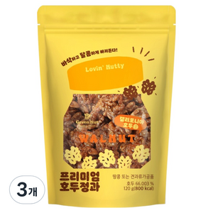 그린너트 바삭바삭 달콤한 프리미엄 호두정과, 120g, 3개