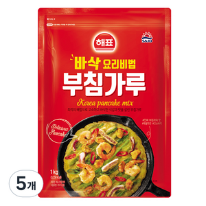 해표 부침가루, 5개, 1kg