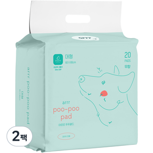 아르르 반려동물 푸푸 배변패드 대형 80 x 60 cm 무향 20p, 20매, 2팩