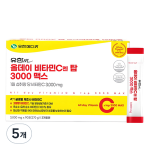유한메디카 올데이 비타민C 엔 탑 3000 맥스 90p, 270g, 5개