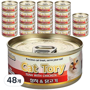캣토리 고양이 캔, 참치 + 닭고기 혼..., 80g, 48개