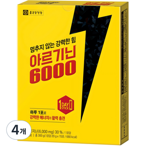 종근당건강 아르기닌 6000 15p, 300g, 4개