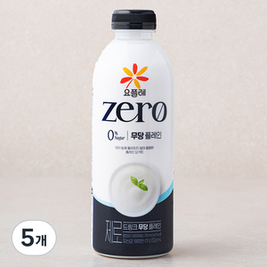 요플레 제로 드링크 무당 플레인, 700ml, 5개