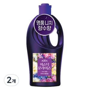 아우라 초고농축 퍼퓸캡슐 섬유유연제 미스틱문라이즈 본품, 2개, 1L