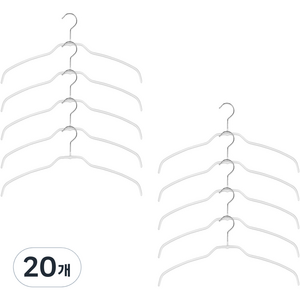 마와 논슬립 옷걸이 실루엣라이트 42FT 얇은 옷 전용, 20개, 화이트