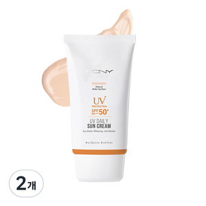 맥퀸뉴욕 유브이 데일리 선크림 수분 SPF50+ PA+++, 50g, 2개