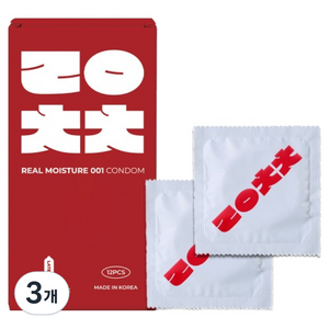 맥심 리얼촉촉 001 일반형 콘돔, 12개입, 3개
