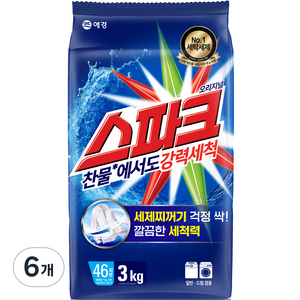 스파크 오리지널 분말세제 리필, 3kg, 6개