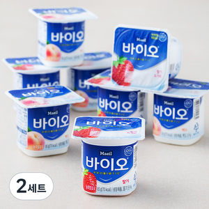 매일유업 바이오 요거트 백도 85g x 4개 + 딸기 85g x 4개 세트, 2세트