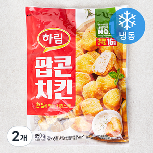 하림 팝콘치킨 (냉동), 650g, 2개