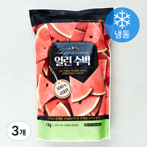 우양 얼린 수박 (냉동), 1kg, 3개