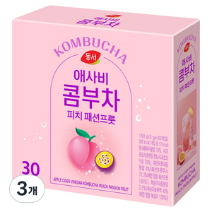 동서 애사비 콤부차 피치 패션프룻, 5g, 30개입, 3개