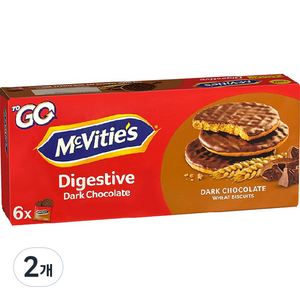 맥비티 투고 다크초코 다이제스티브 비스킷 6p, 199.8g, 2개