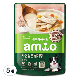 풀무원아미오 강아지 RRP 자연담은 삼계탕, 닭, 80g, 5개