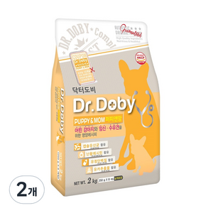 닥터도비 퍼피앤맘 건식사료, 2kg, 2개