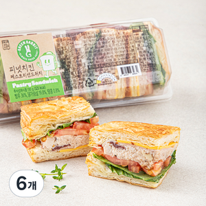 그린래빗 피넛치킨 패스트리 샌드위치, 130g, 6개