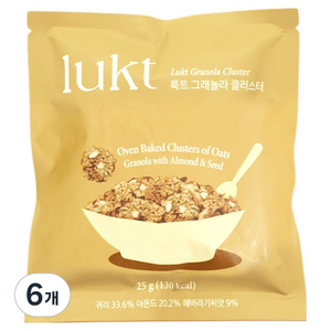 룩트 그래놀라 클러스터 시리얼, 25g, 6개