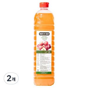 마야 유기농 애플 사이다 비니거, 1L, 2개