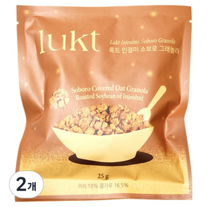 룩트 인절미 소보로 그래놀라, 25g, 2개