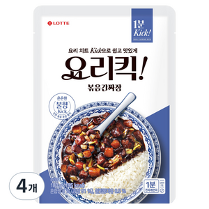 롯데웰푸드 요리킥 볶음 간짜장, 180g, 4개