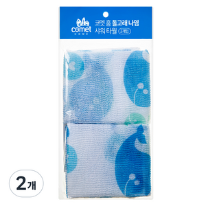 코멧 홈 나염 샤워타올 2개입