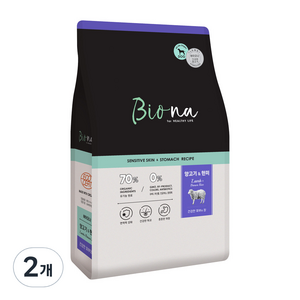 바이오나 양고기 현미 강아지 사료, 1.2kg, 2개