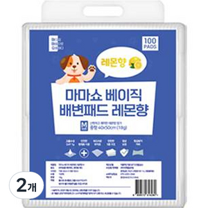 마마쇼 베이직 강아지 배변패드 레몬향, 100개입, 2개