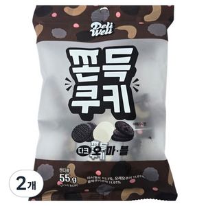 델리웰리 쫀득쿠키 다크 오마블, 55g, 2개