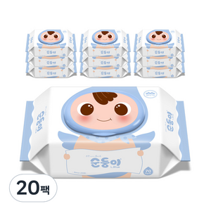 순둥이 오리지널 플러스 엘블루 아기물티슈 캡형 75평량, 75g, 70개입, 20세트