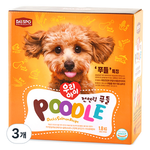 데이스포 강아지 우리아이 기능성 사료, 푸들, 1.8kg, 3개