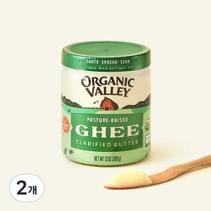 오가닉밸리 유기가공식품 인증 기버터, 368g, 2개