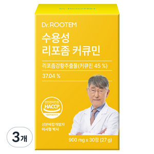 닥터루템 수용성 리포좀 커큐민 27g, 30정, 3개