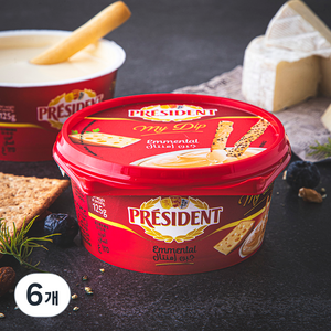 프레지덩 마이딥 스프레더블 에멘탈치즈, 125g, 6개