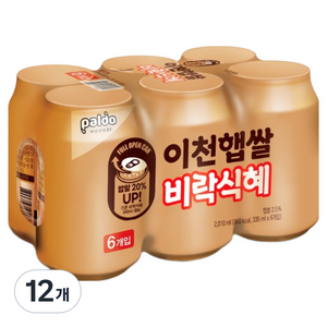팔도 이천햅쌀 비락식혜, 335ml, 12개