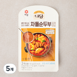 다담 차돌순두부 찌개양념, 130g, 5개