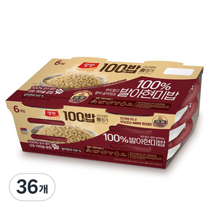 양반 100% 발아현미밥, 130g, 36개