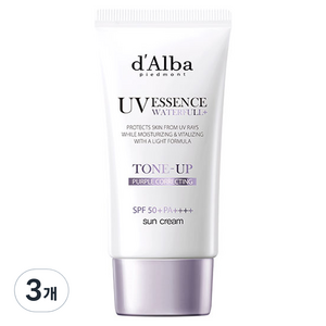 달바 워터풀 퍼플 톤업 선크림 SPF50+ PA++++, 50ml, 3개