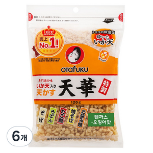 오타후쿠 텐까스 오징어맛, 120g, 6개