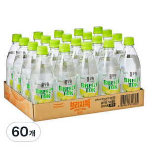 브리지톡 풀무원 탄산음료 레몬 유라벨, 500ml, 60개