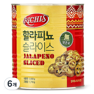 동서 리치스 할라피뇨 슬라이스, 3kg, 6개