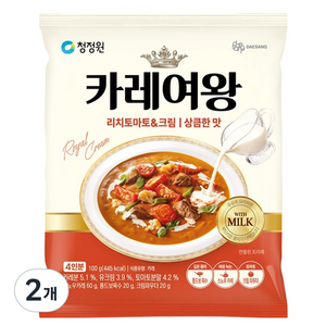 청정원 카레여왕 토마토 크림, 100g, 2개