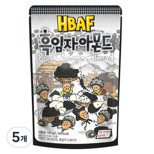 바프 흑임자 아몬드, 190g, 5개