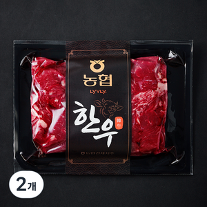 농협 한우 정육 절단 1등급 국거리용 (냉장), 2개, 300g