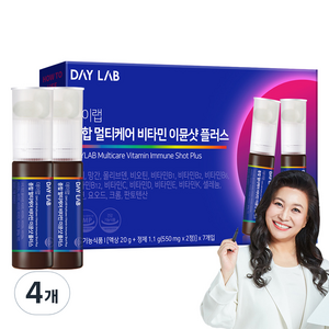 데이랩 이뮨샷 플러스 종합 멀티케어 비타민 정제 550mg + 액상 20ml, 7회분, 4개