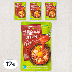 풀무원 차돌순두부찌개 양념, 140g, 12입