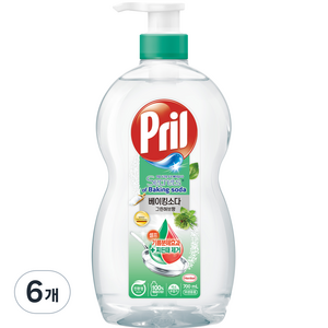프릴 시크릿 오브 베이킹소다 주방세제 그린허브 향, 700ml, 6개