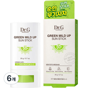 닥터지 그린 마일드 업 선스틱 SPF50+ PA++++, 20g, 6개