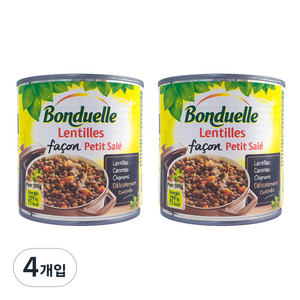 봉듀엘 렌틸콩통조림, 400g, 4개