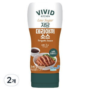 비비드키친 저당 데리야끼 소스, 340g, 2개